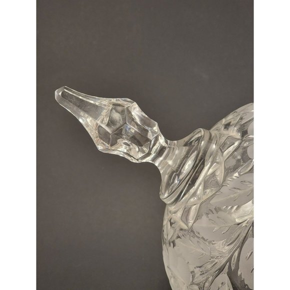 Vintage Brilliant Etched Flower and Leaf Design Two Piece Dish - Picture 5 of 6